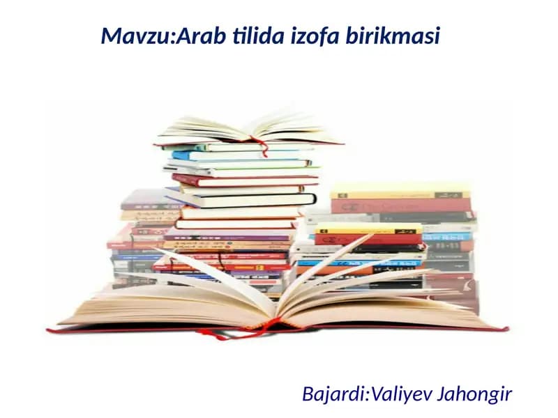 Arab Tilida Izofa Birikmasi