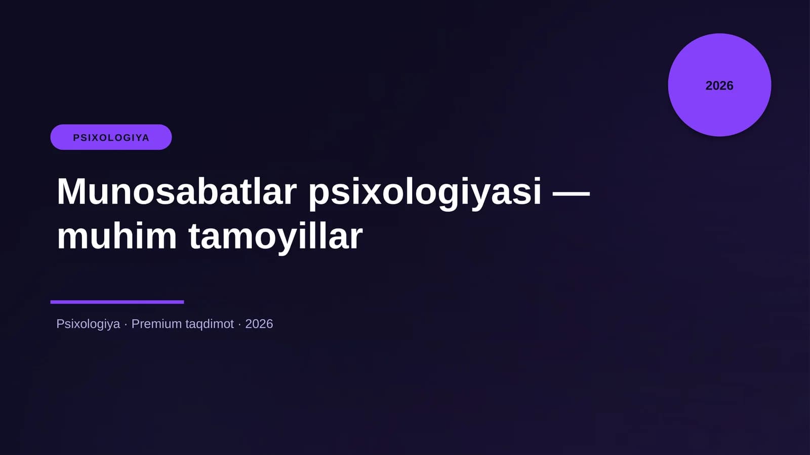 Munosabatlar psixologiyasi — muhim tamoyillar
