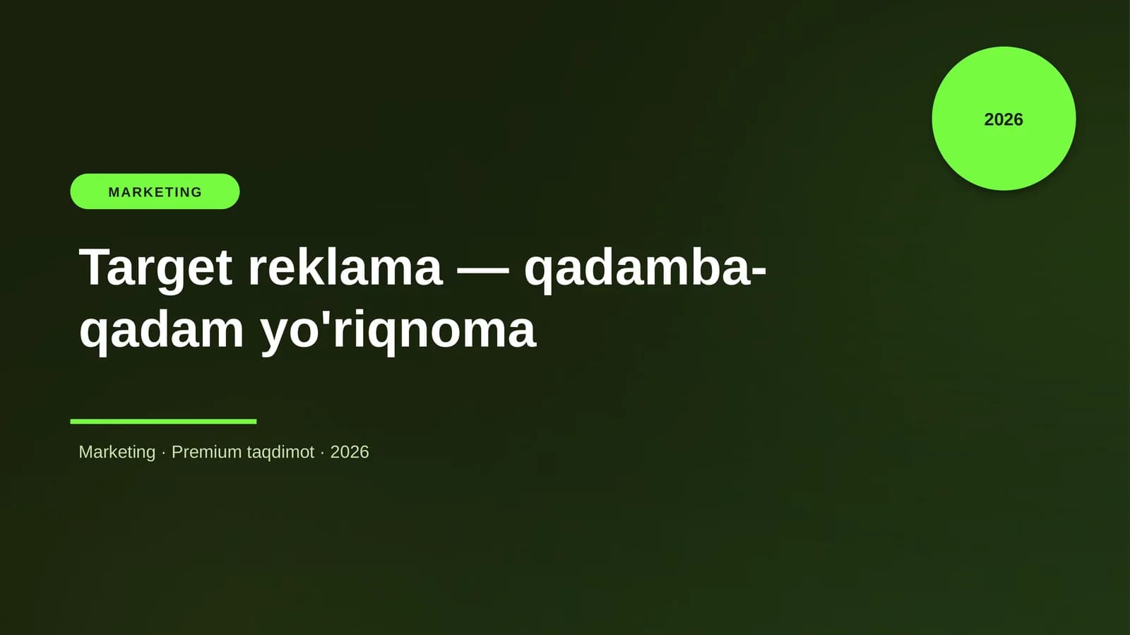 Target reklama — qadamba-qadam yo'riqnoma