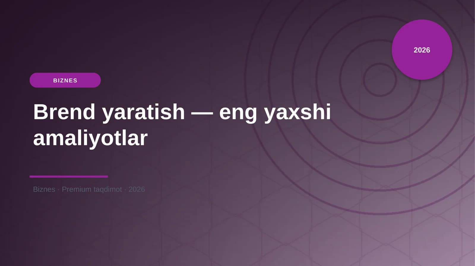 Brend yaratish — eng yaxshi amaliyotlar