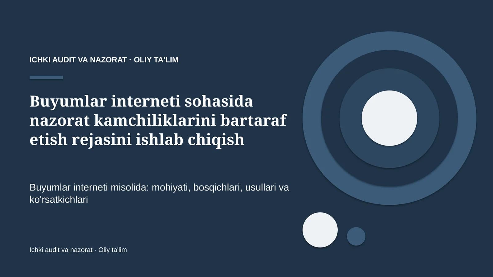buyumlar interneti sohasida nazorat kamchiliklarini bartaraf etish rejasini ishlab chiqish 9692
