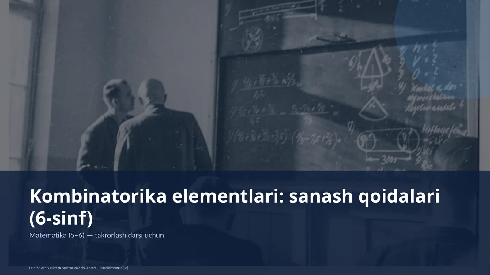 Kombinatorika elementlari: sanash qoidalari (6-sinf)