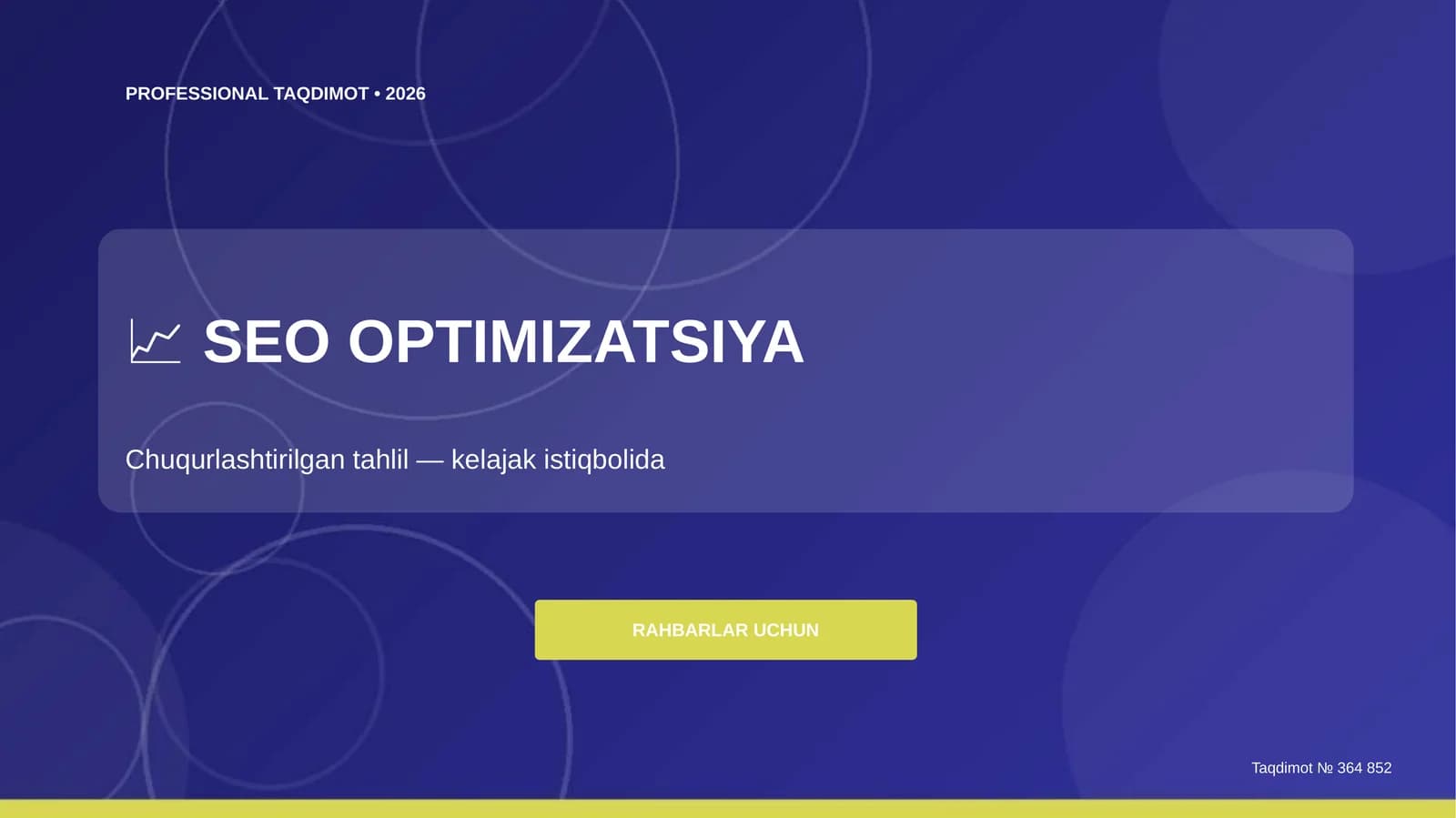 SEO optimizatsiya: chuqurlashtirilgan tahlil (kelajak istiqbolida) [rahbarlar uchun]