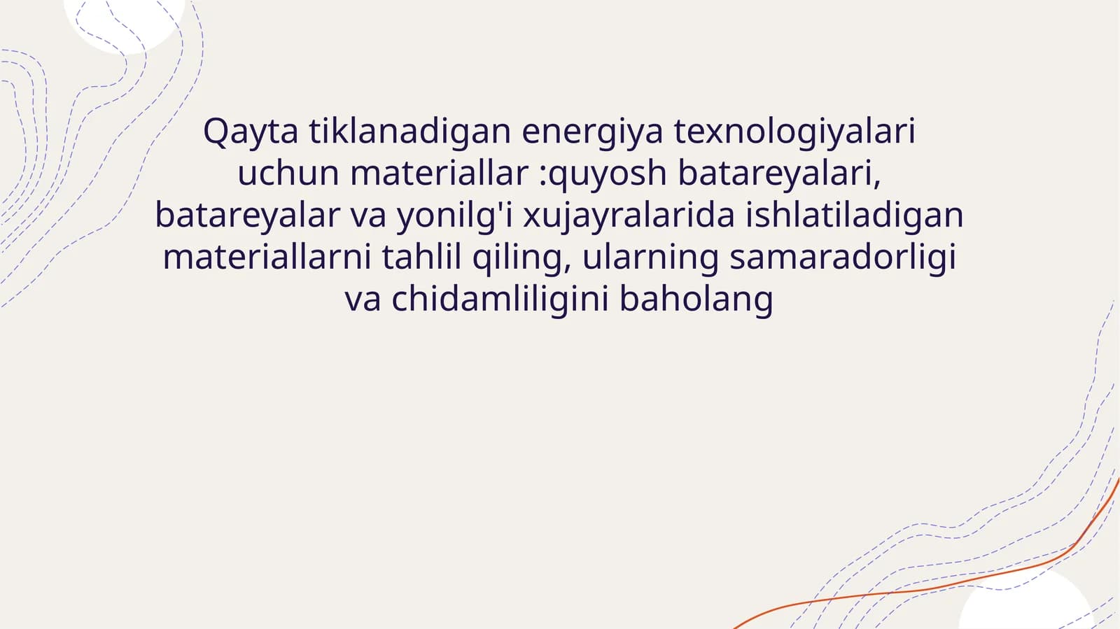 Quyosh batareyalari uchun materiallar tahlili