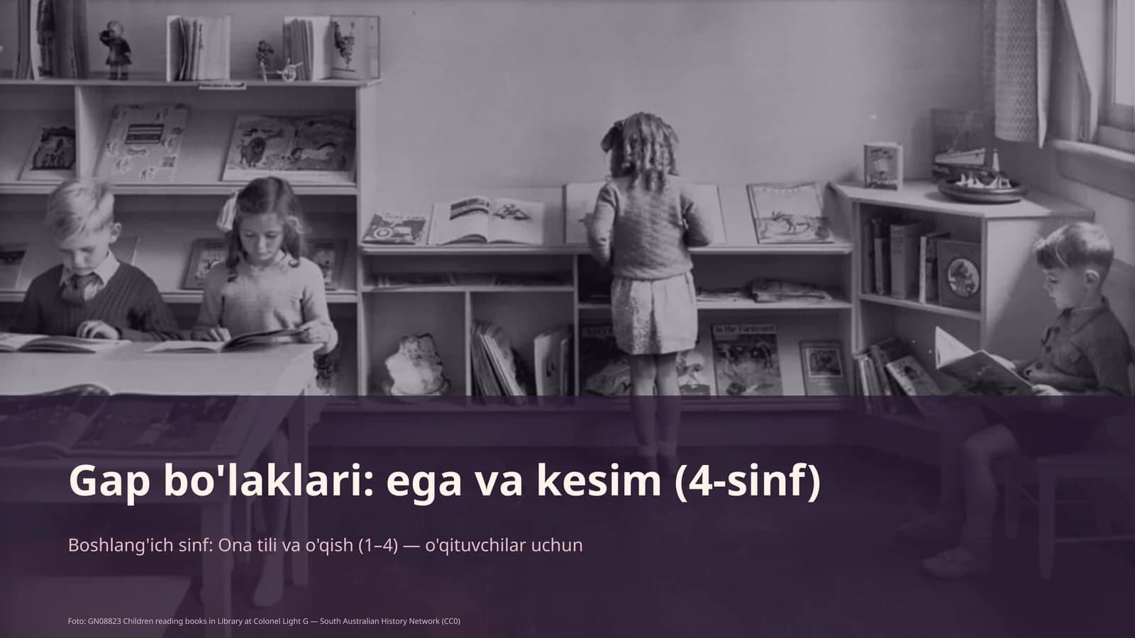 Boshlang'ich sinf: Ona tili va o'qish (1–