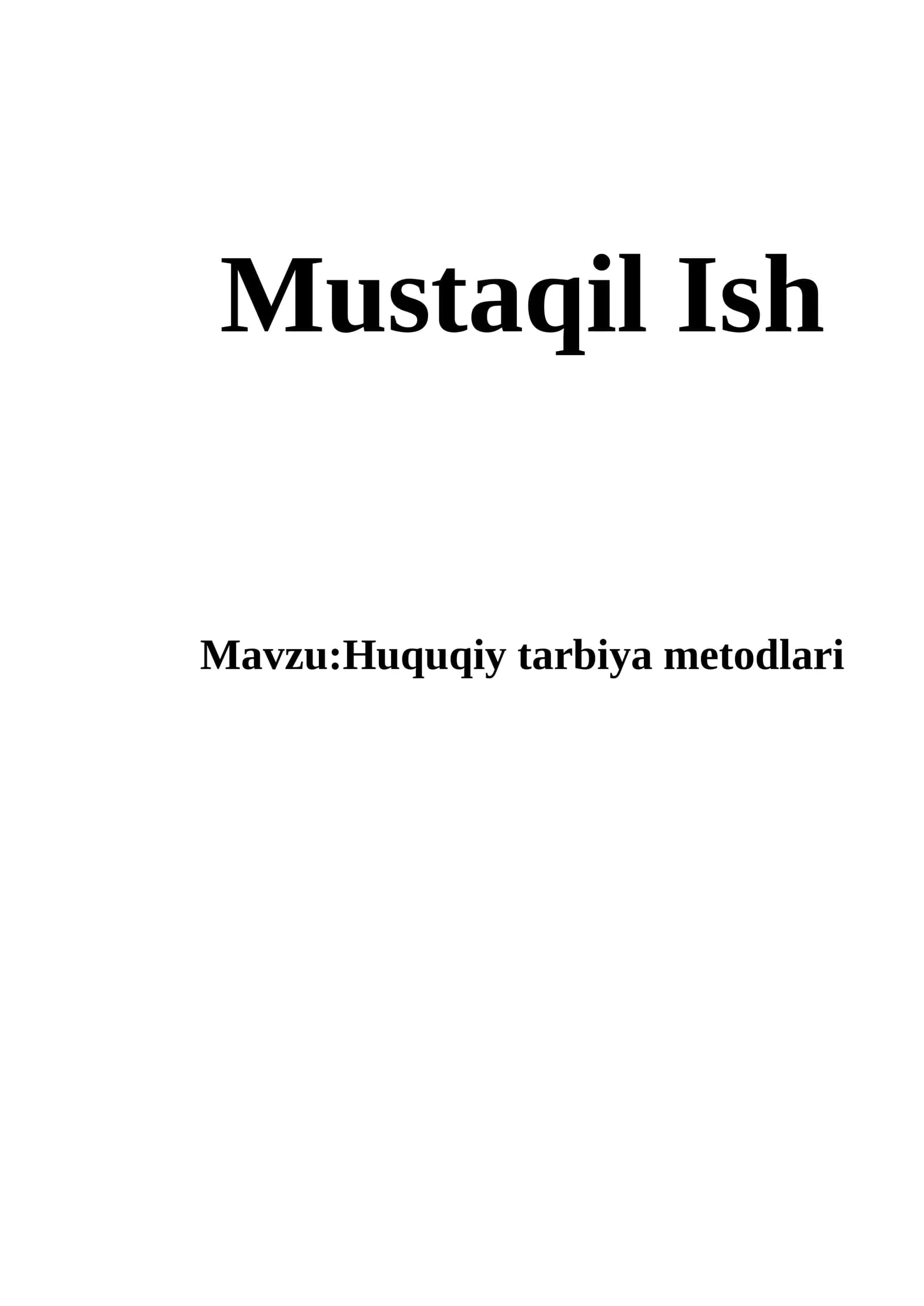 Mustaqil Ish
