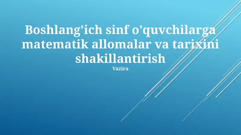 Matematika va Tarix Darslari