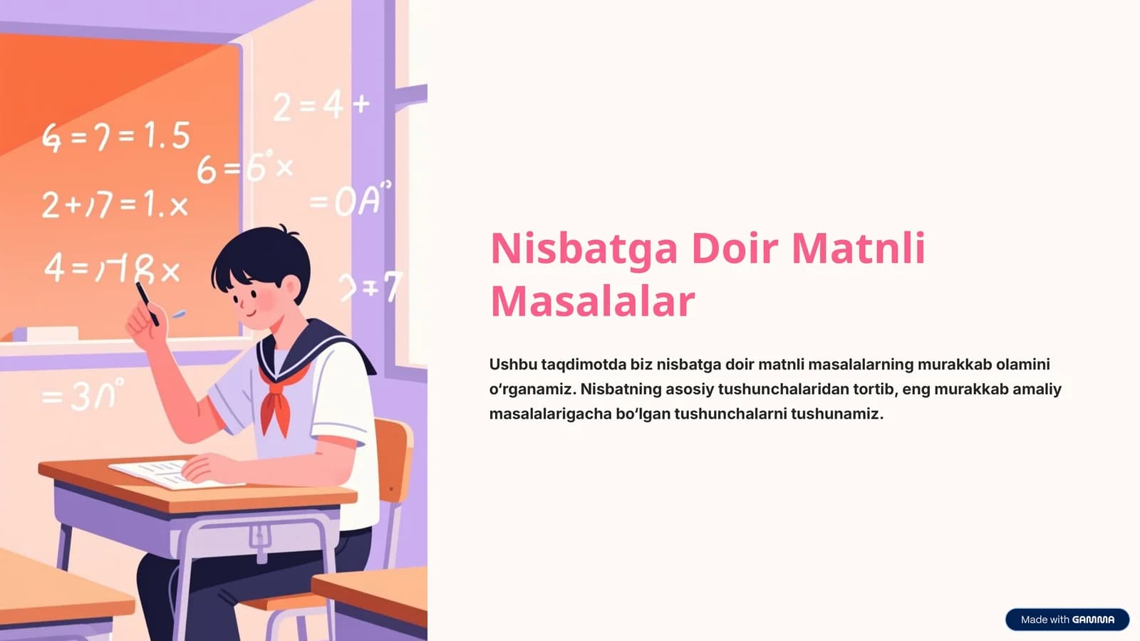 Nisbatga Doir Matnli Masalalar