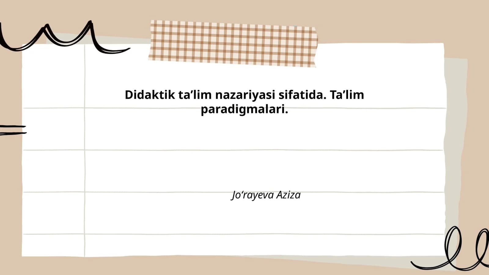 Didaktik taʼlim nazariyasi sifatida. Taʼlim paradigmalari