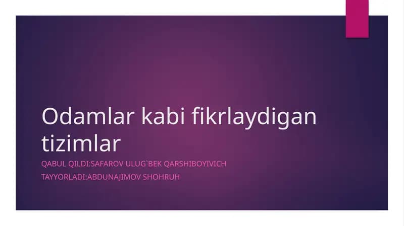 Odamlar kabi fikrlaydigan tizimlar