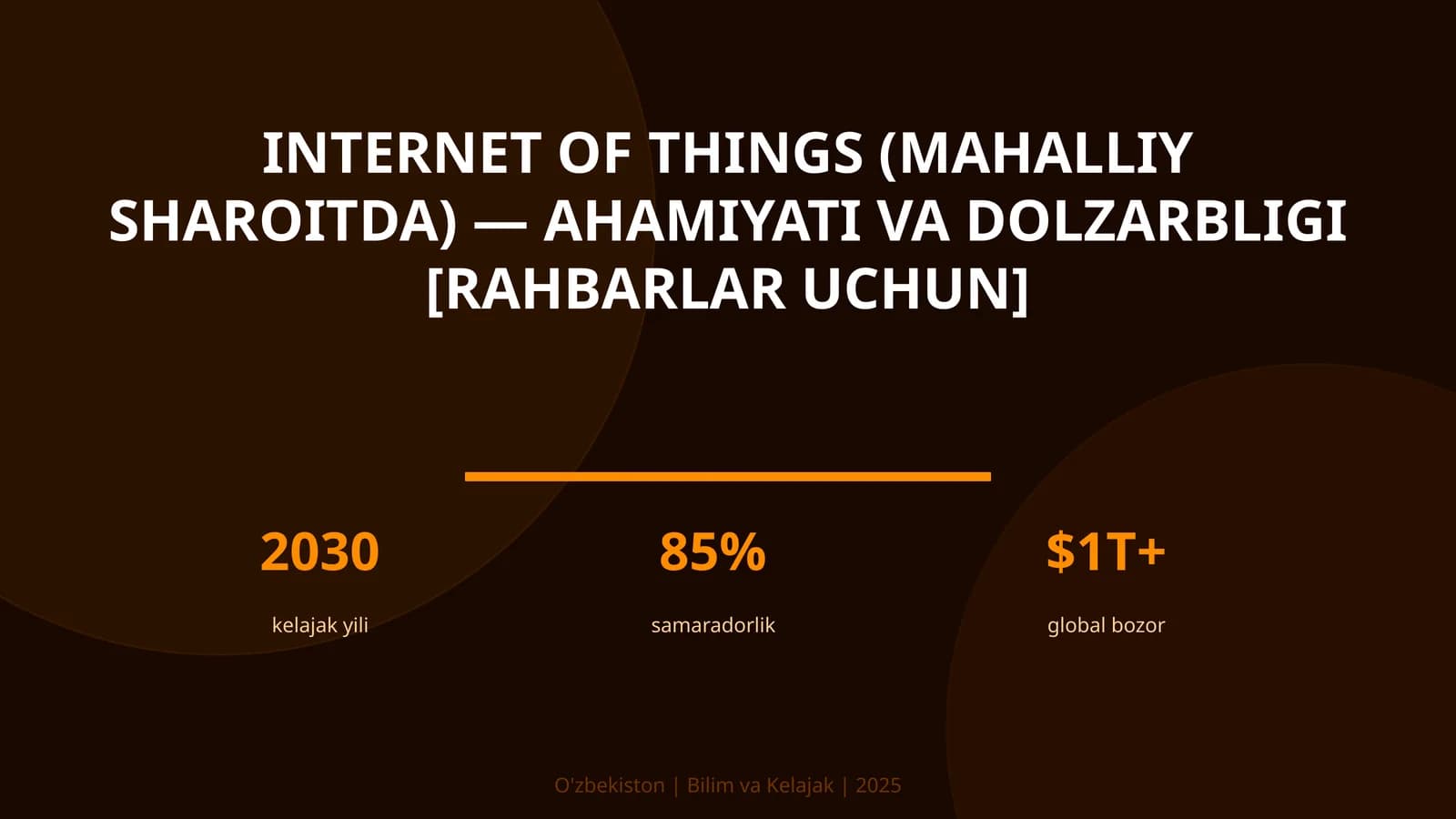 Internet of Things (Mahalliy Sharoitda) - Ahamiyati va Dolzarbligi [Rahbarlar Uchun]