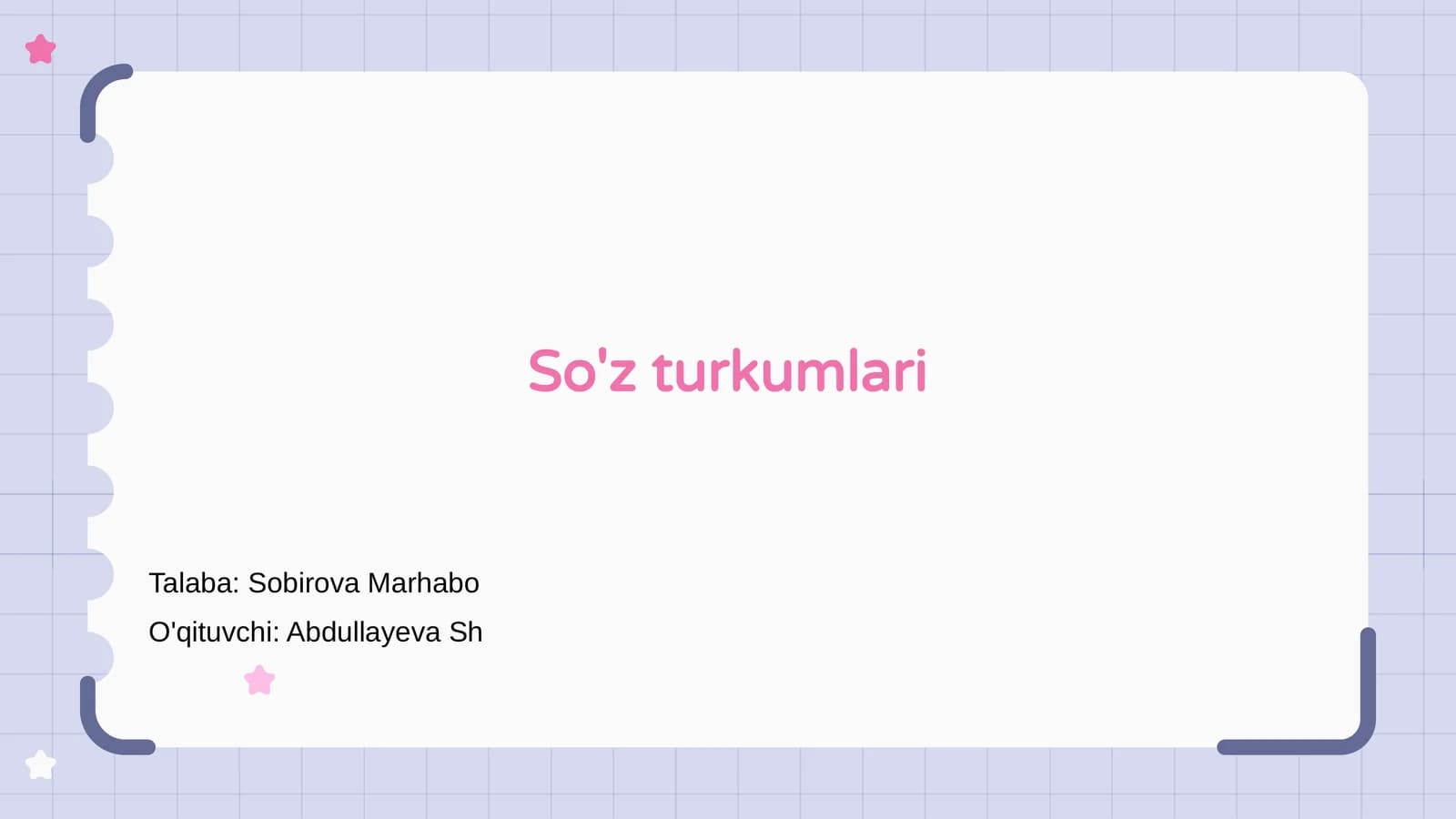 So'z turkumlari