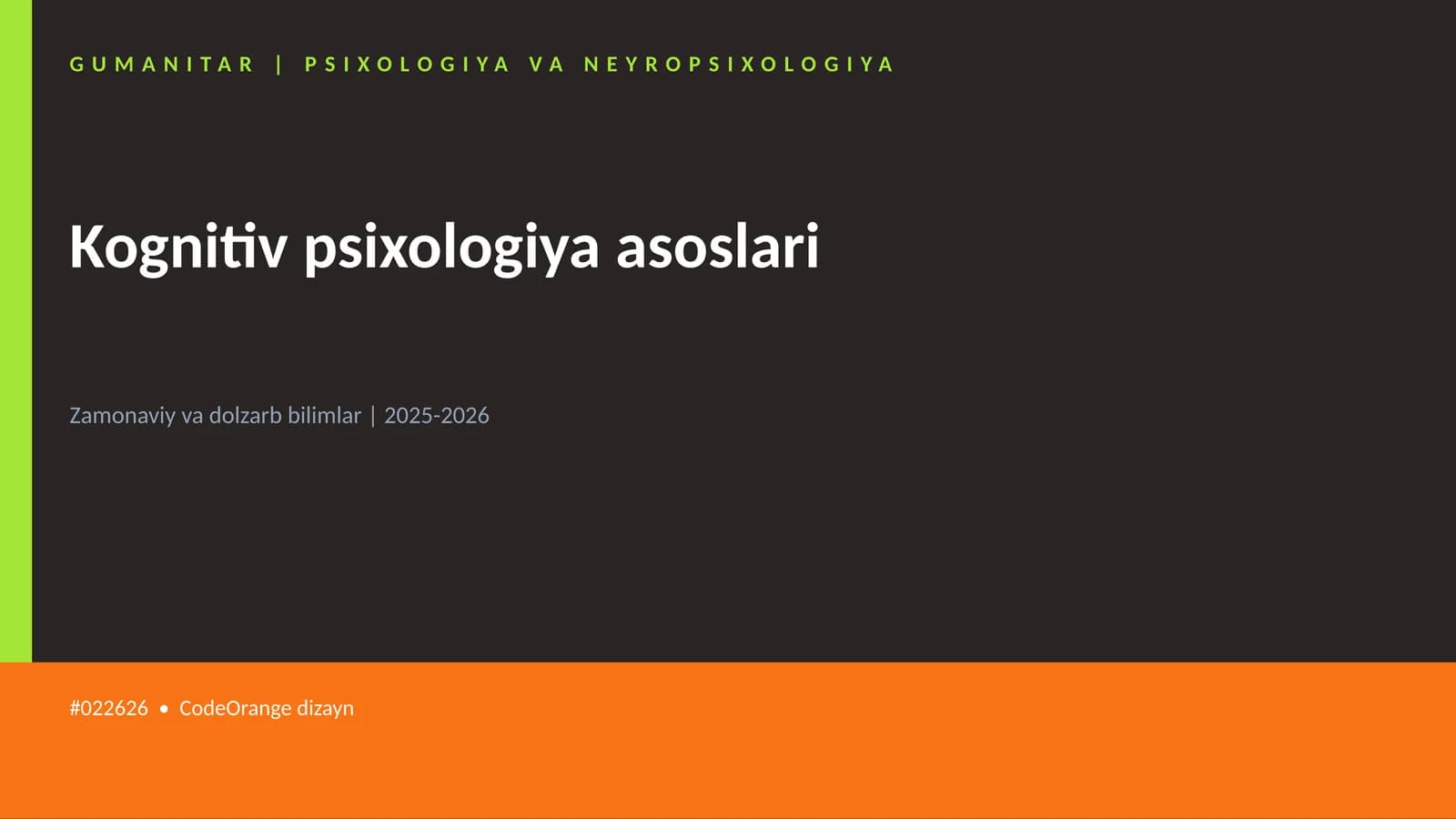 Kognitiv psixologiya asoslari