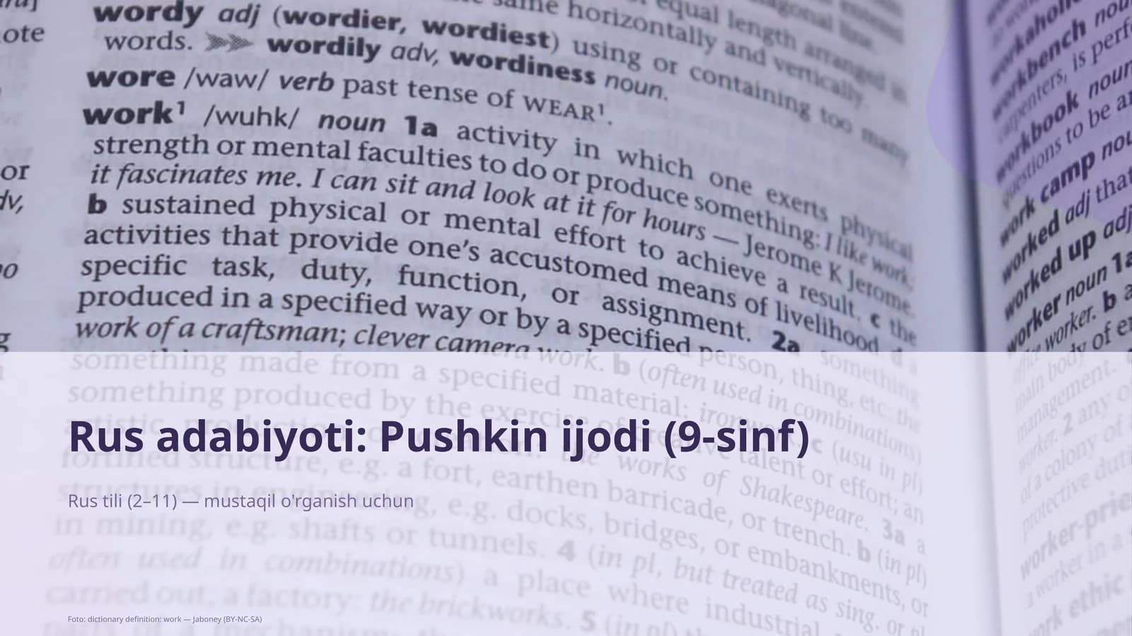 Rus adabiyoti: Pushkin ijodi (9-sinf)