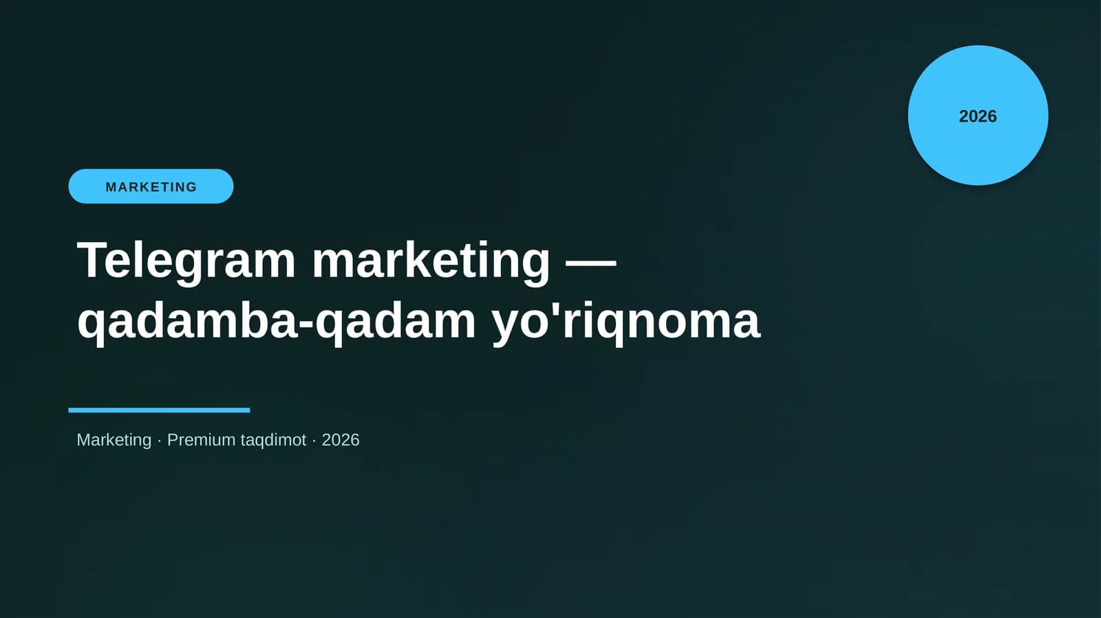 Telegram marketing — qadamba-qadam yo'riqnoma