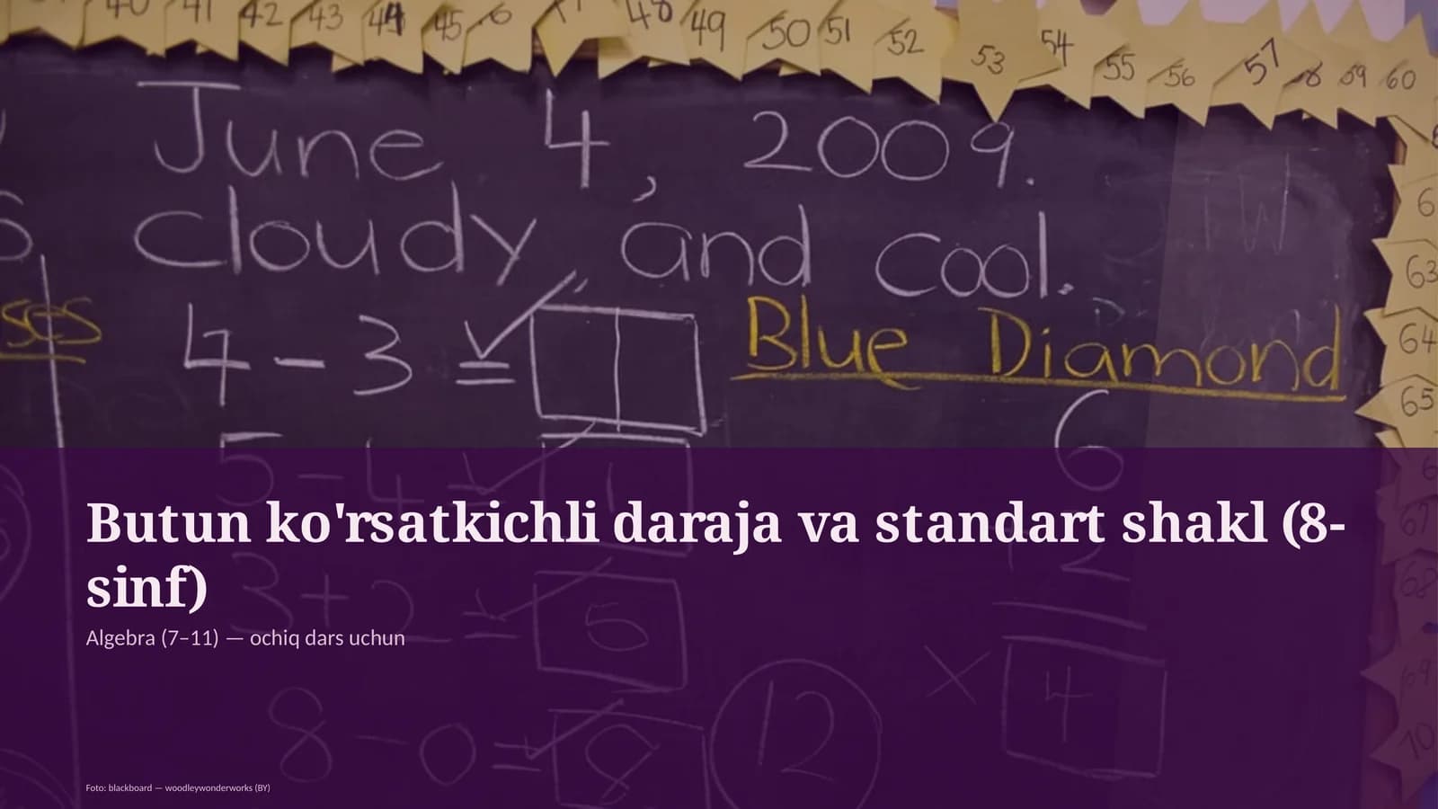 Butun ko'rsatkichli daraja va standart shakl (8-sinf)