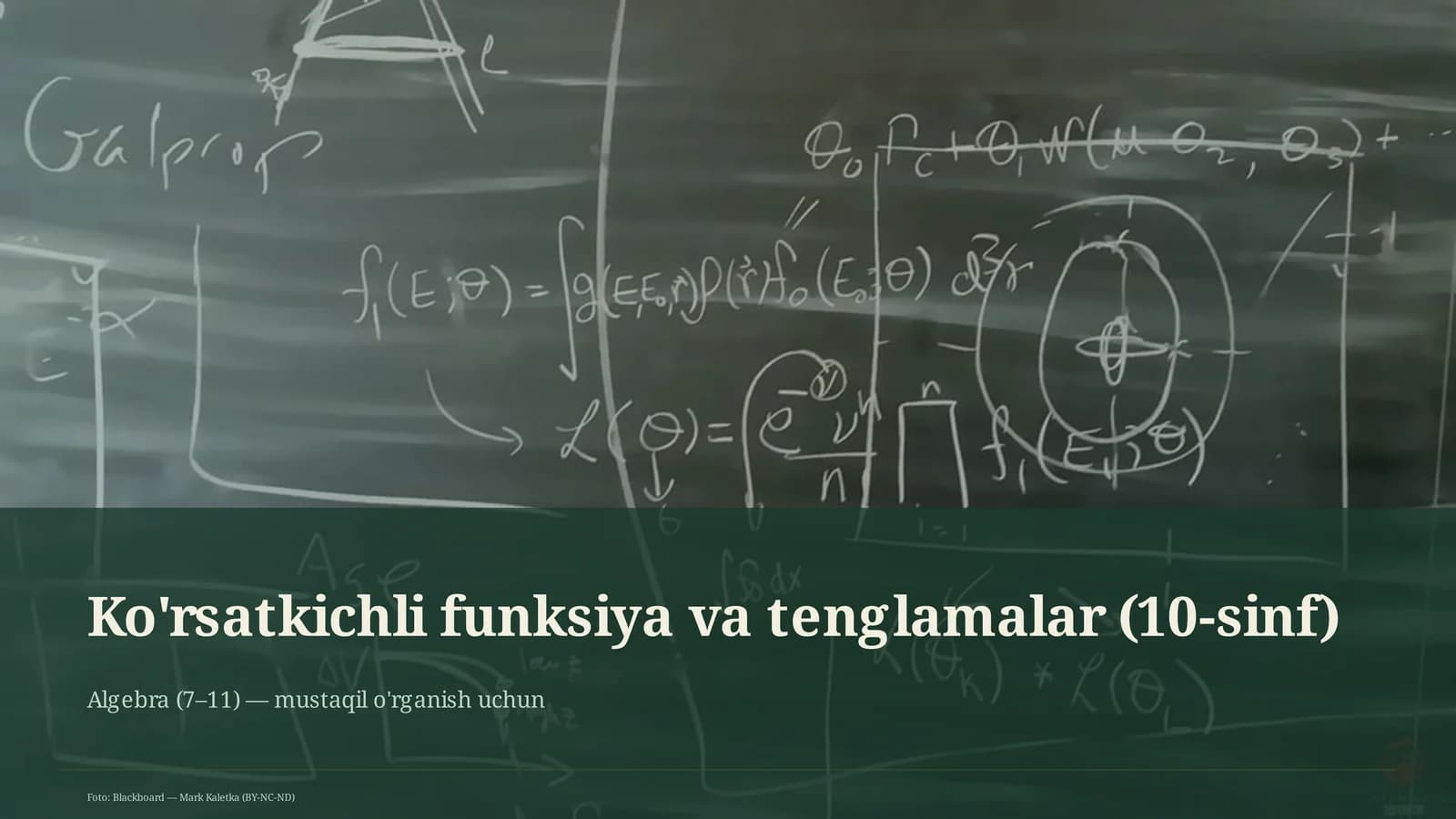 Ko'rsatkichli funksiya va tenglamalar (10-sinf)