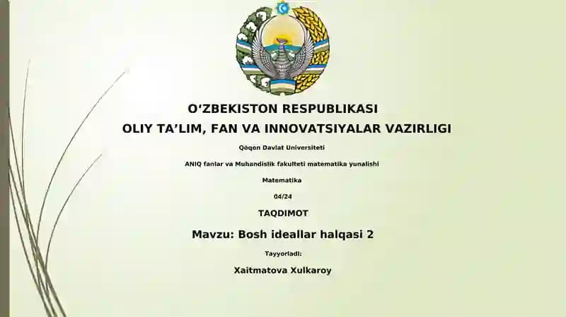 Bosh ideallar halqasi 2
