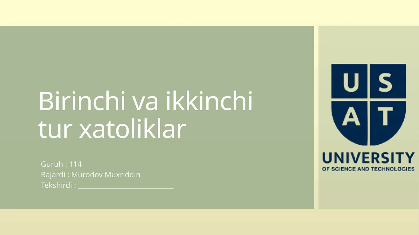 Birinchi va ikkinchi tur xatoliklar