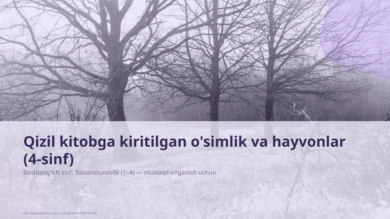 Qizil kitobga kiritilgan o'simlik va hayvonlar (4-sinf)
