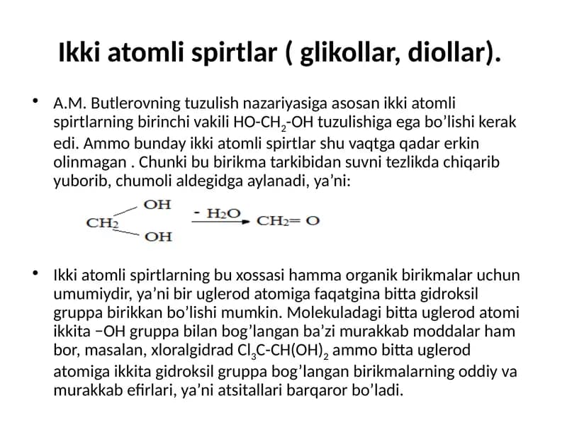 Ikkiatomli spirtlar