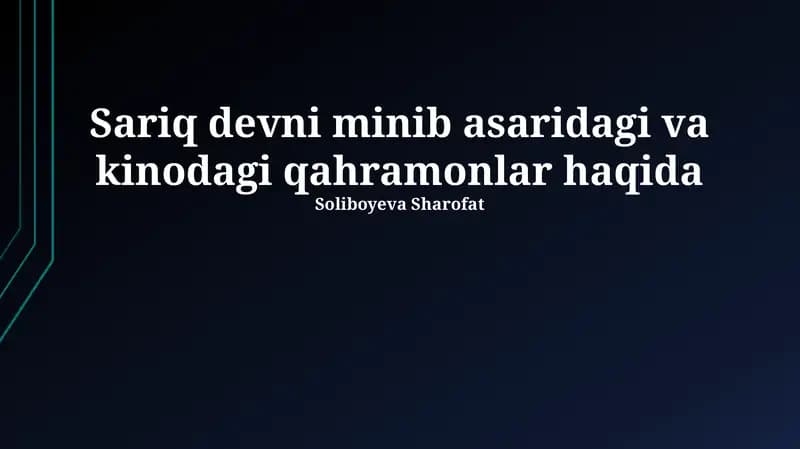 Qahramonlarning taqdiri
