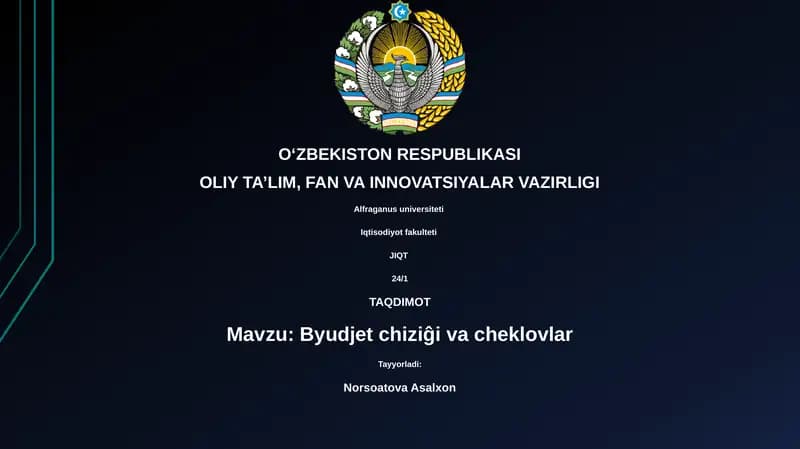 Byudjet chiziĝi va cheklovlar