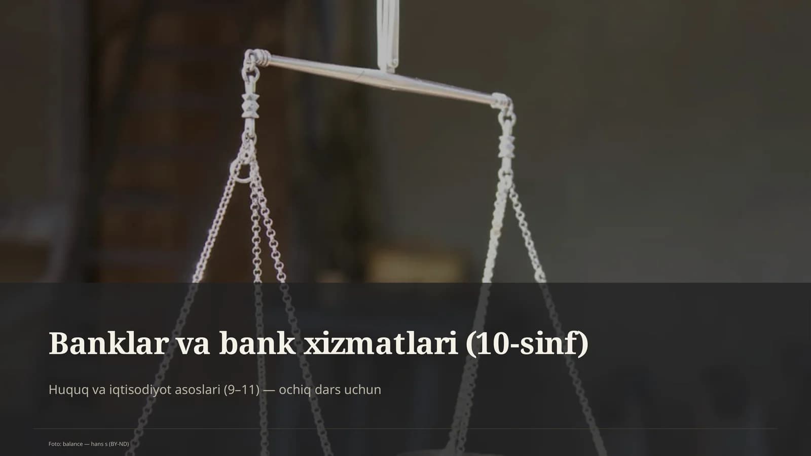 Banklar va bank xizmatlari (10-sinf)