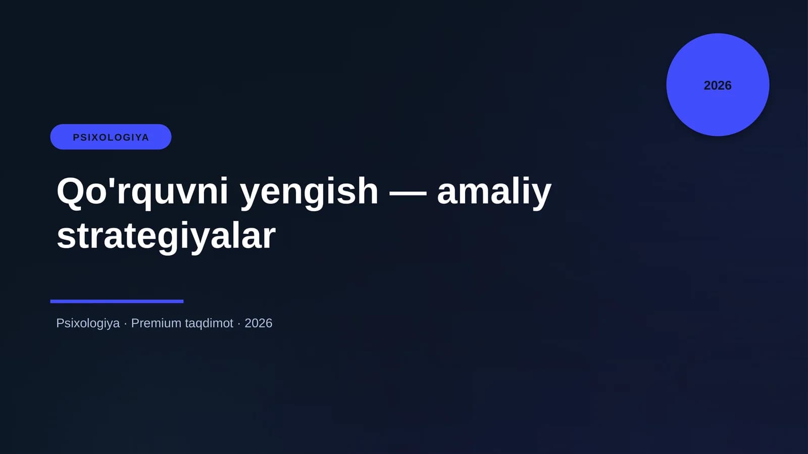Qo'rquvni yengish — amaliy strategiyalar