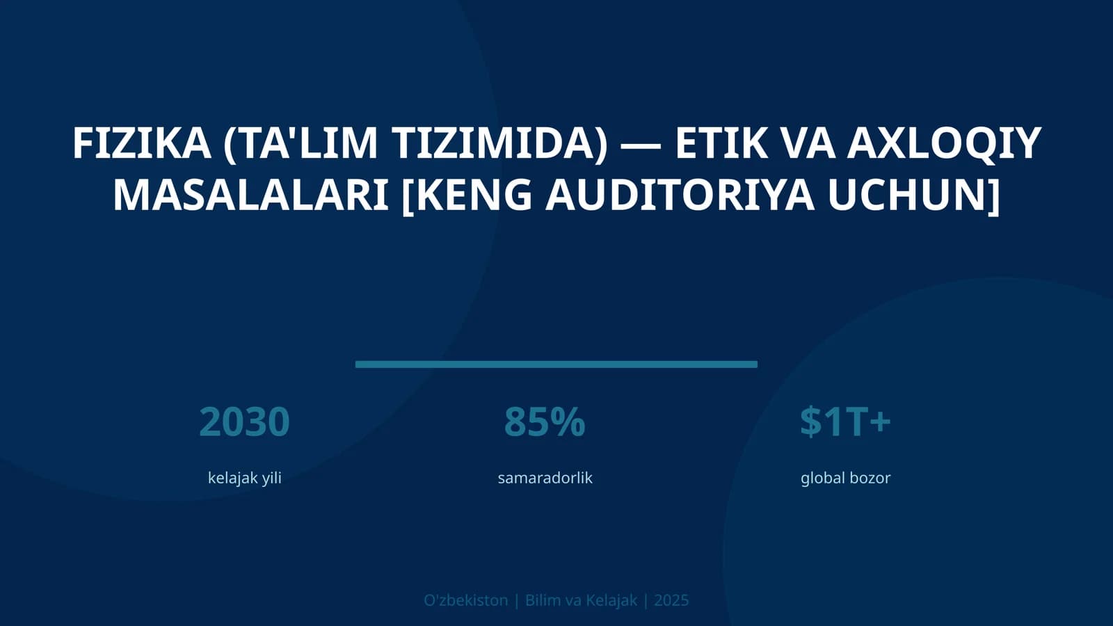 Fizika (ta'lim tizimida) — etik va axloqiy masalalari [keng auditoriya uchun]
