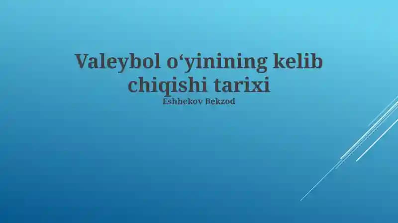 Voleybol oʻyinining kelib chiqishi tarixi