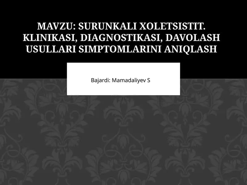 Surunkali xoletsistit