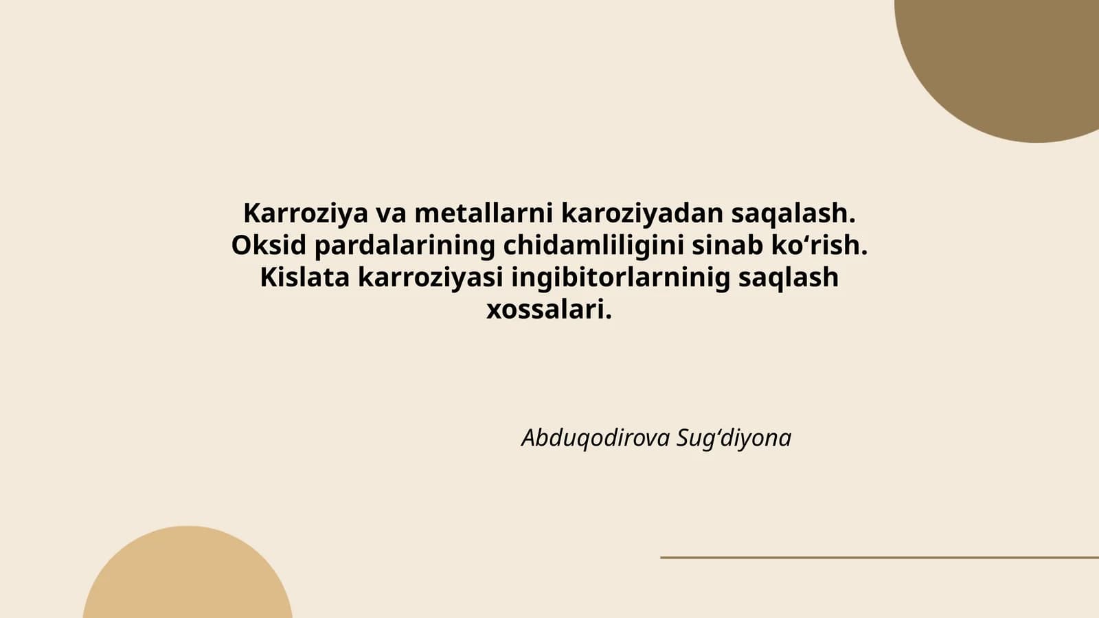 Abduqodirova Sugʻdiyona