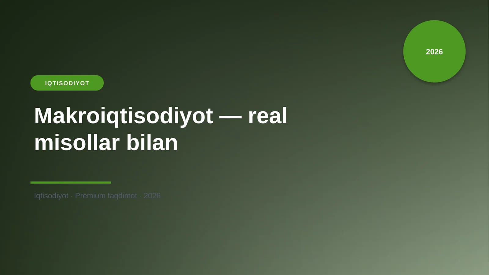 Makroiqtisodiyot — real misollar bilan