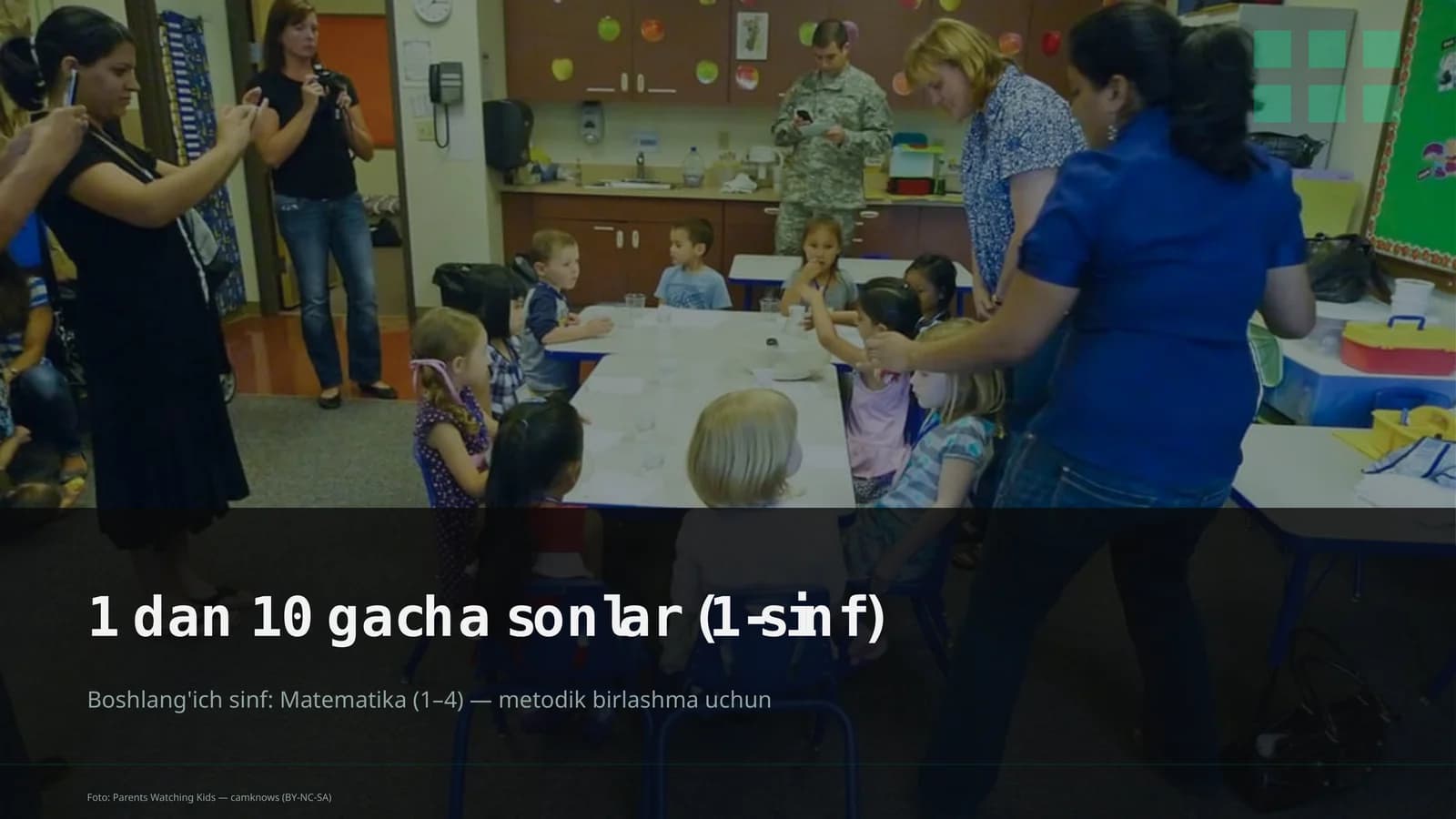 1 dan 10 gacha sonlar (1-sinf)