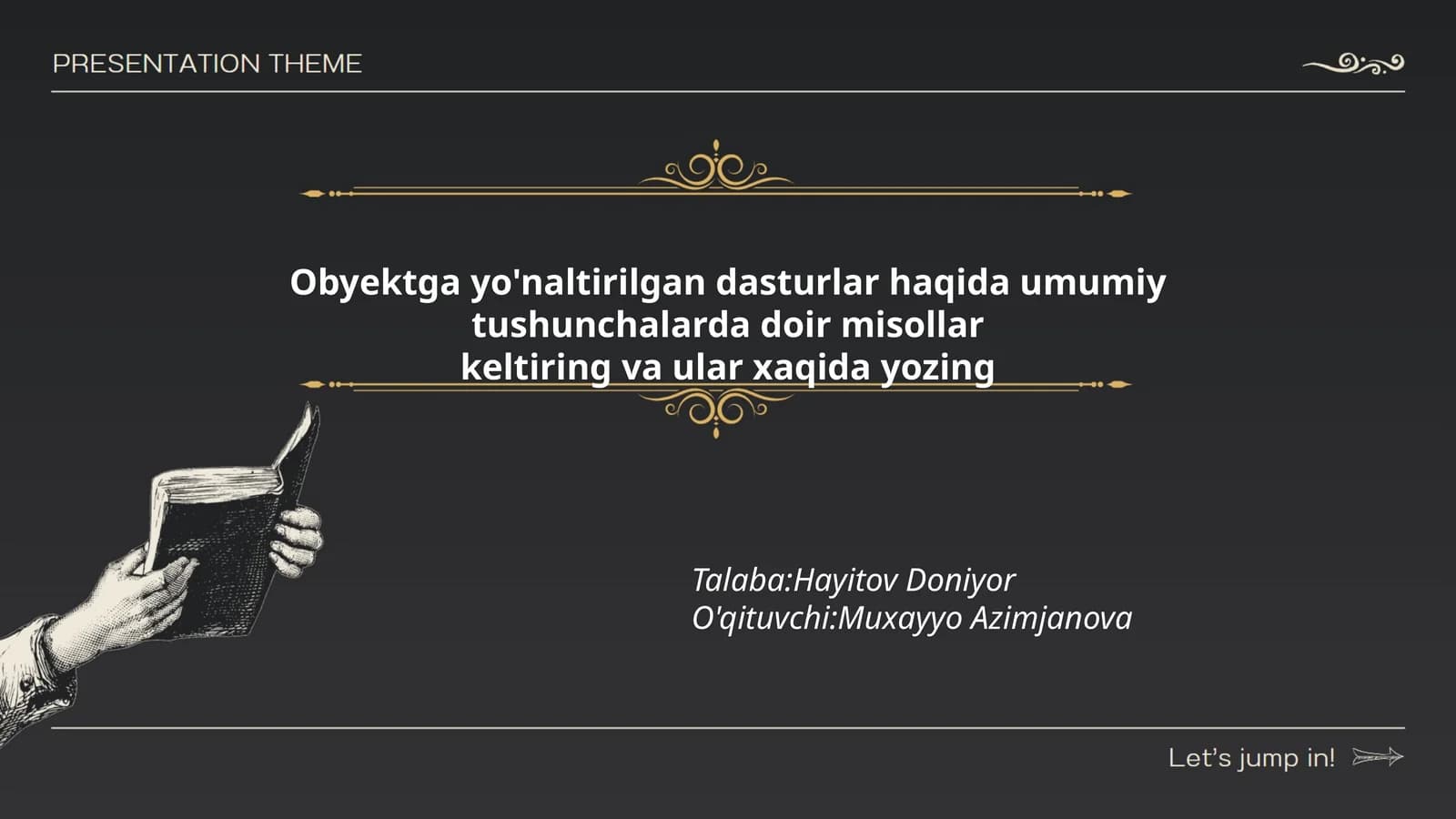 Obyektga yo'naltirilgan dasturlar