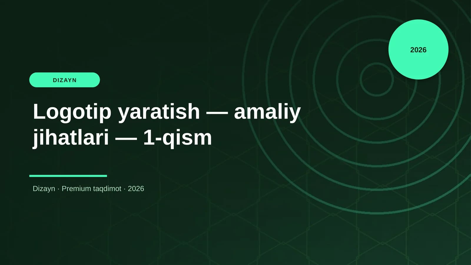 Logotip yaratish — amaliy jihatlari — 1-qism