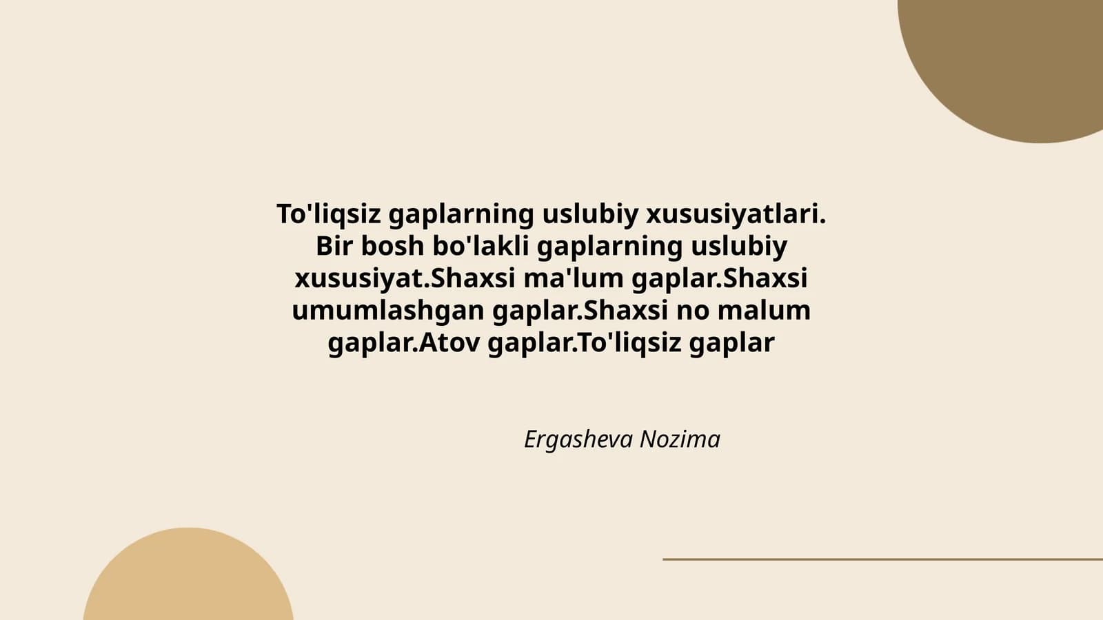 To'liqsiz gaplarning uslubiy xususiyatlari