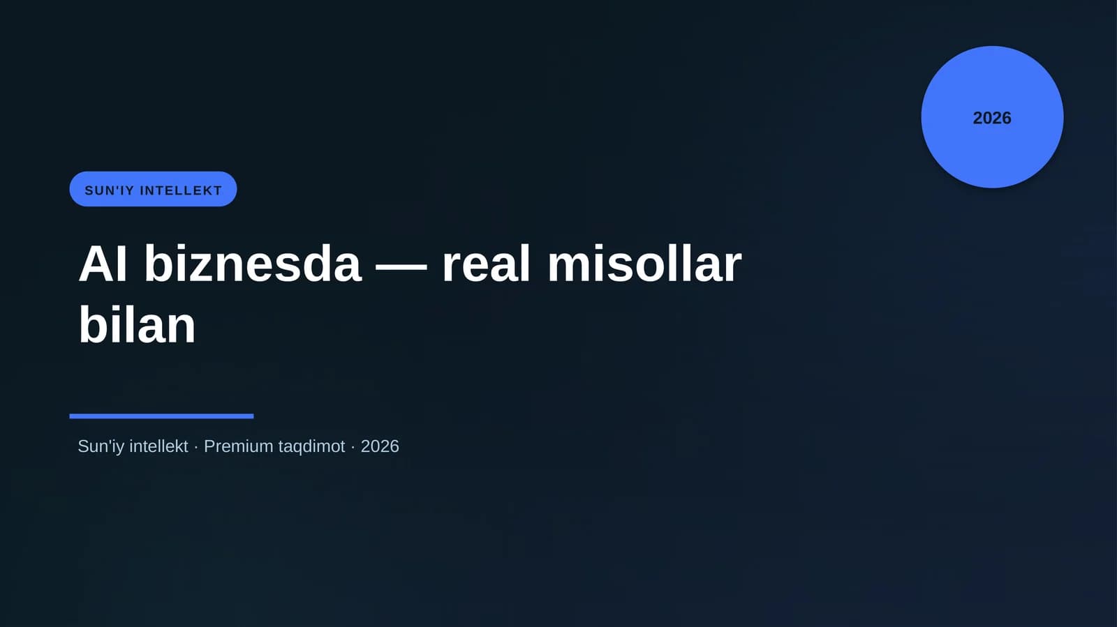 AI biznesda — real misollar bilan