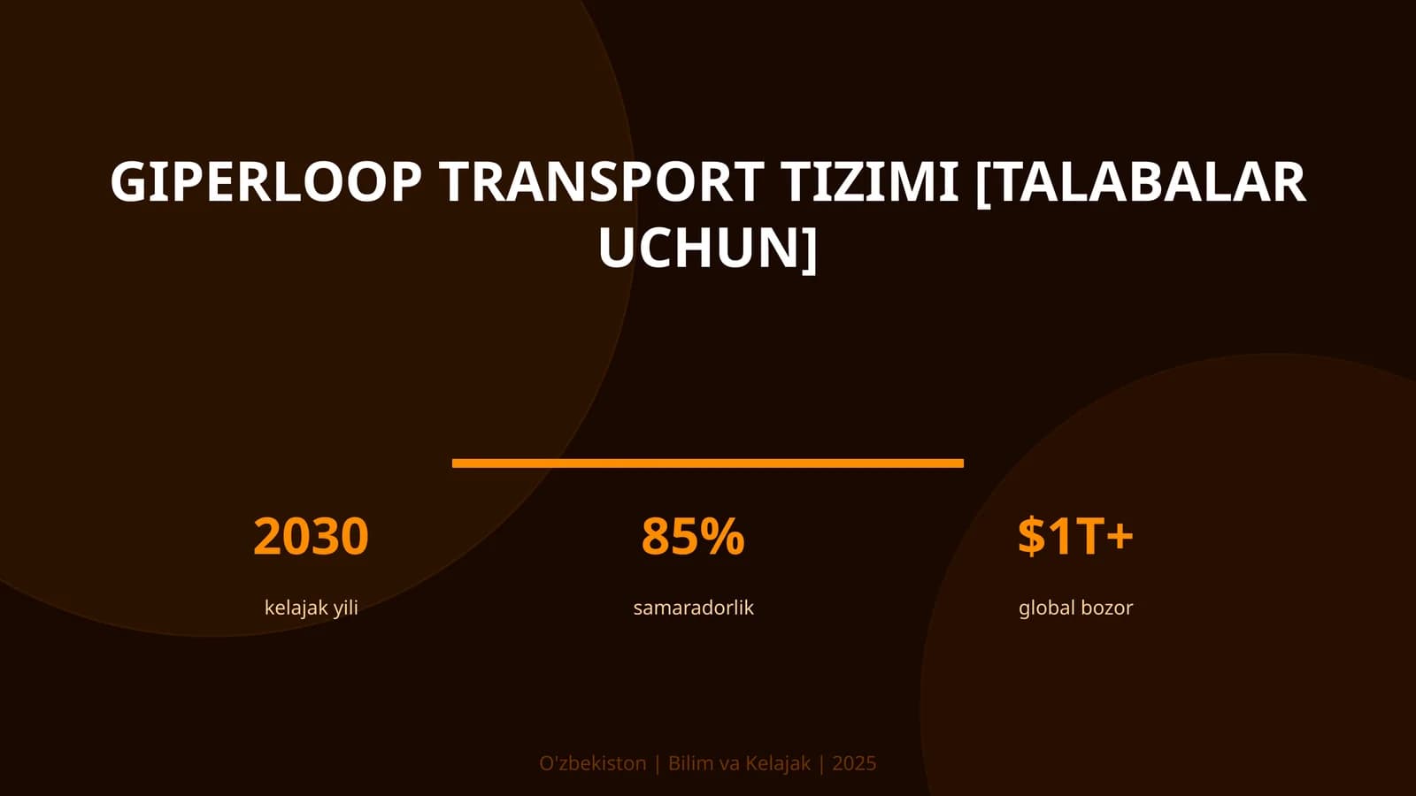 Giperloop transport tizimi [talabalar uchun]