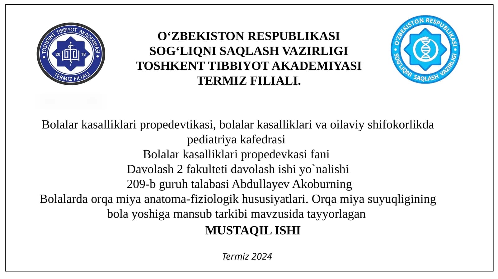 Bolalar kasalliklari propedeutikasi