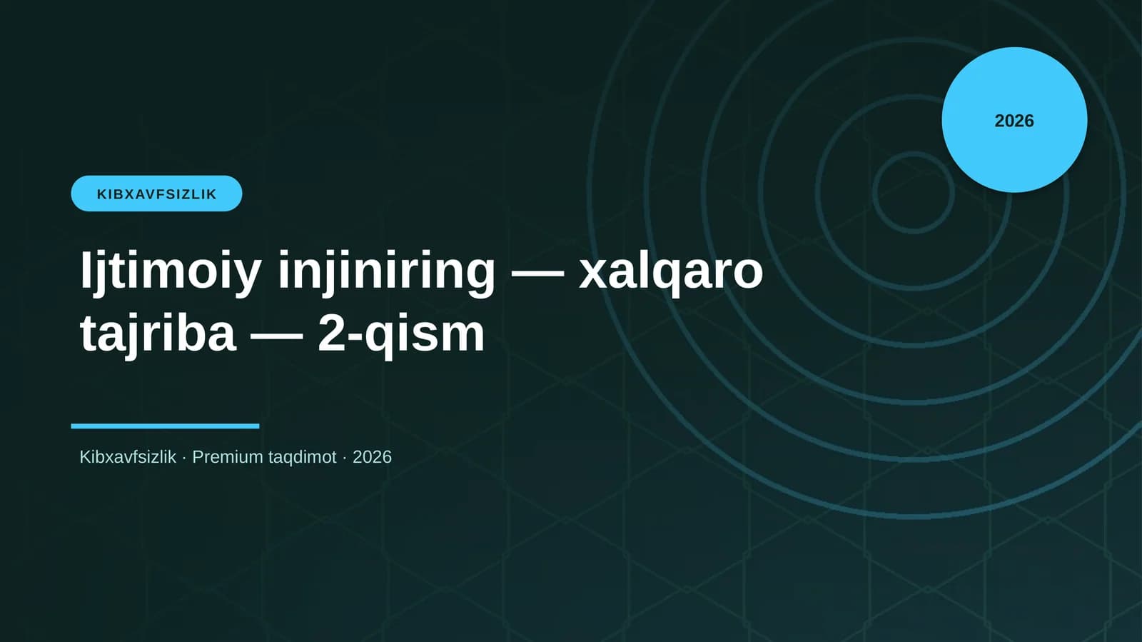 Ijtimoiy injiniring - xalqaro tajriba - 2-qism
