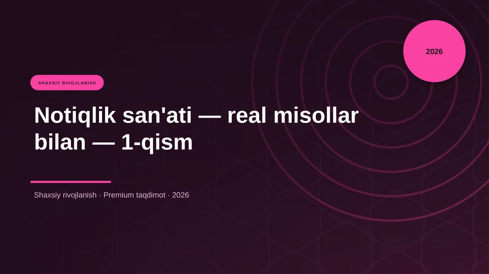 Notiqlik san'ati — real misollar bilan — 1-qism