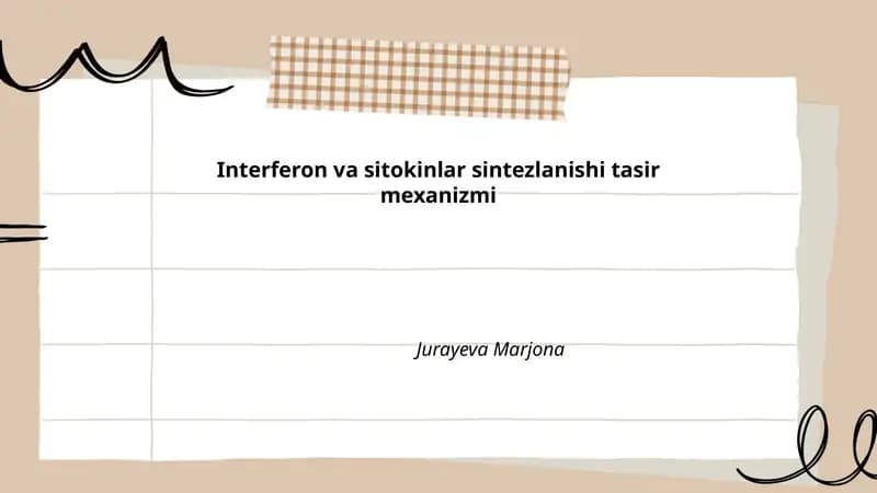 Interferon va sitokinlar sintezlanishi tasir mexanizmi
