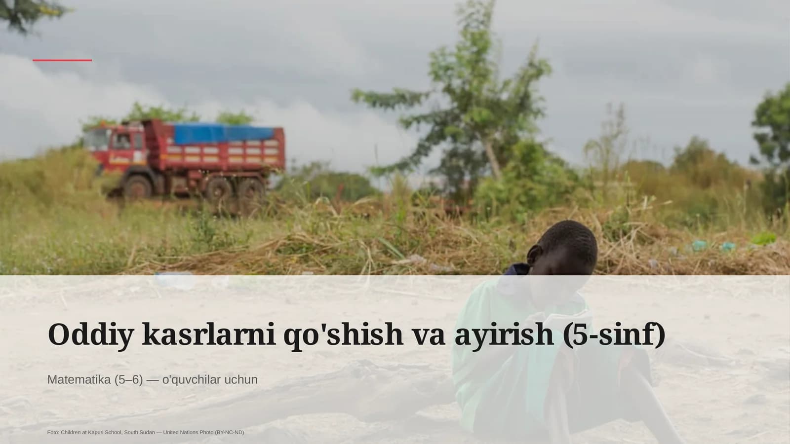 Oddiy kasrlarni qo'shish va ayirish (5-sinf)