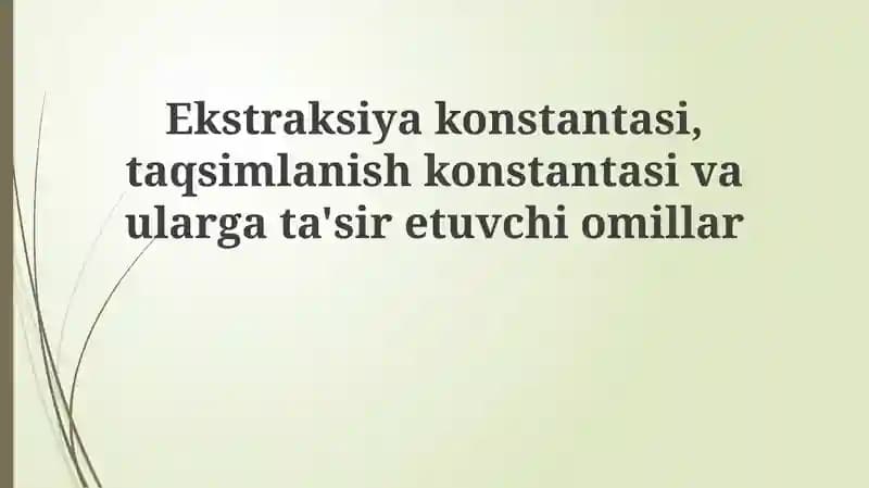 Ekstraksiya doimiysi
