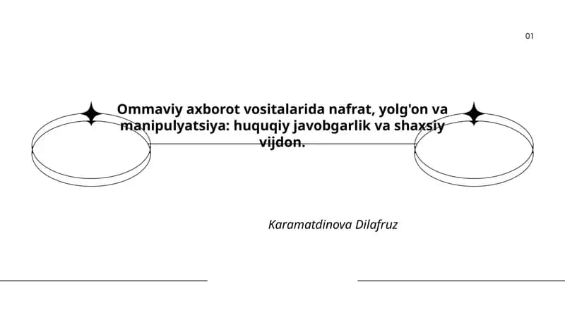 Ommaviy axborot vositalarida nafrat, yolg'on va manipulyatsiya: huquqiy javobgarlik va shaxsiy vijdon