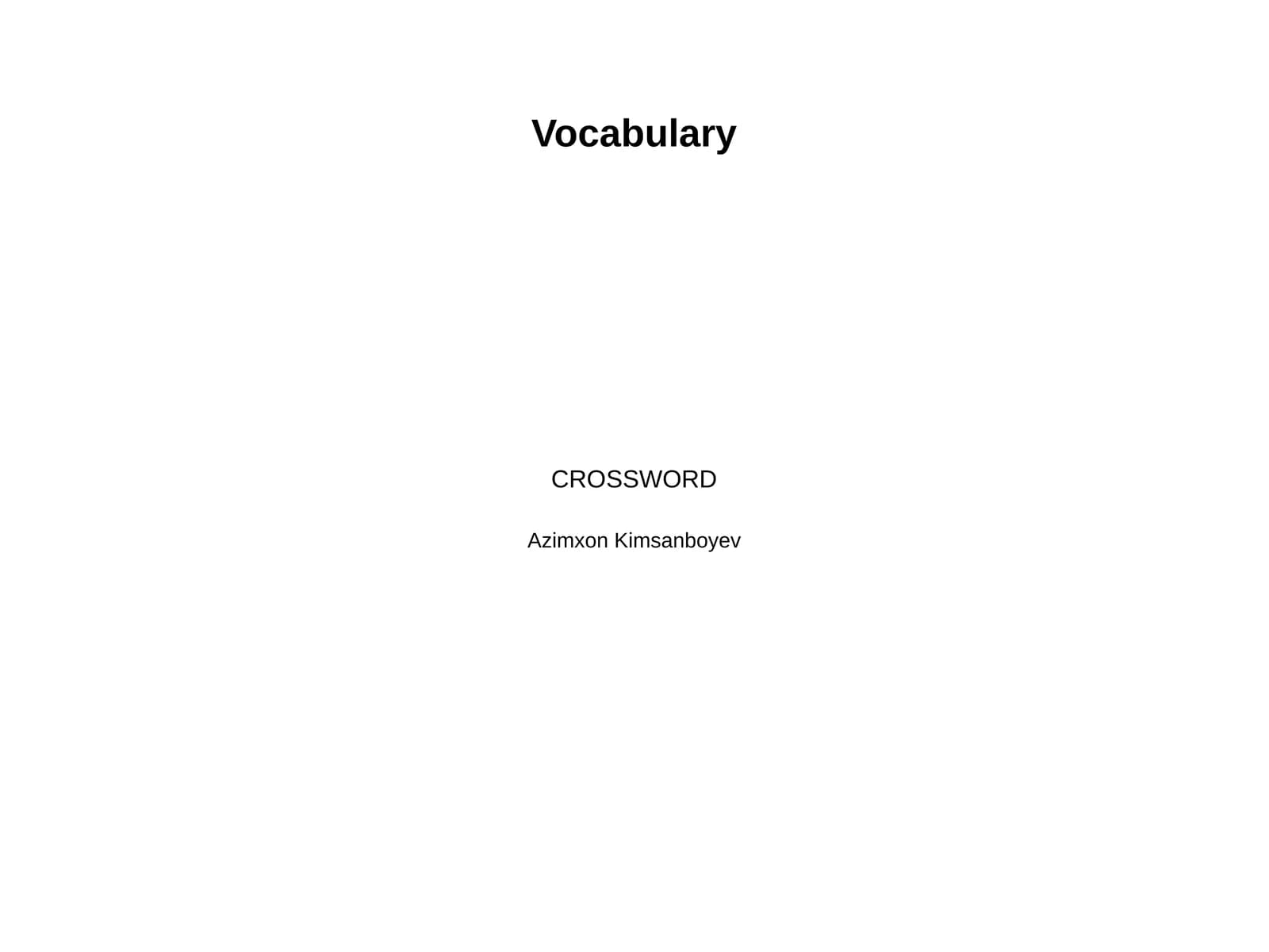 Vocabulary