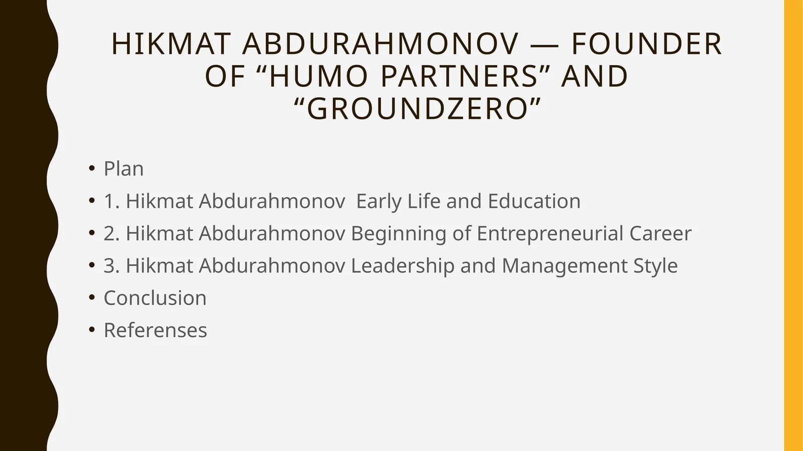 Hikmat Abdurahmonov— Founder of “HumoPartners” and “GroundZero”