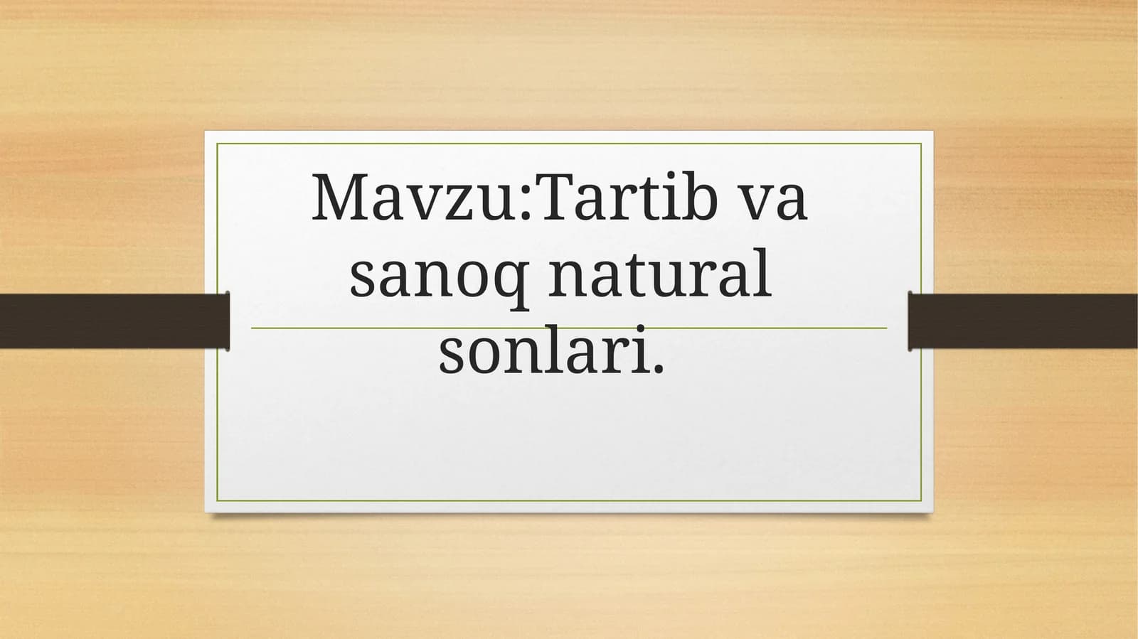 Tartib va sanoq natural sonlari
